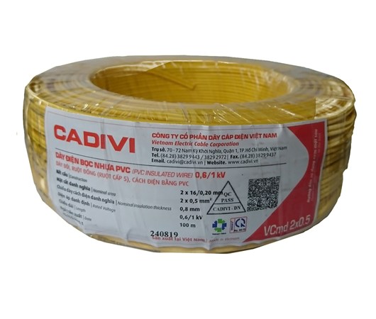 Dây điện bọc nhựa VCmd-0.6/1kV