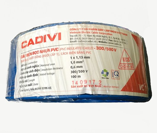 Dây điện đơn cứng bọc nhựa PVC - VC 600V
